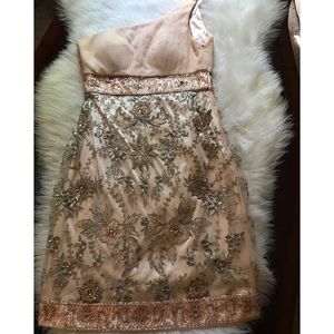 SOLD!! Sue Wong beaded one shoulder dress